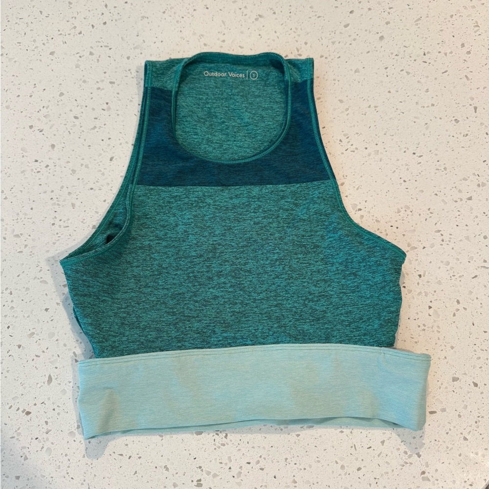 Outdoor Voices TriColor Green Top